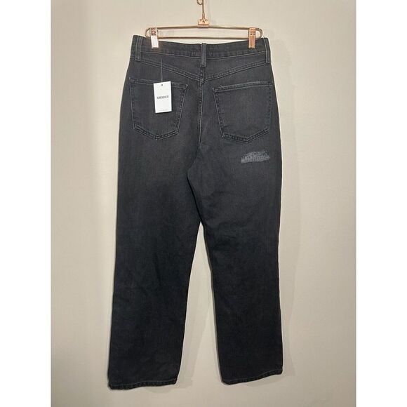 Forever 21 NWT High Waisted Distressed Mom Jeans Black Size 27 - Picture 3 of 5